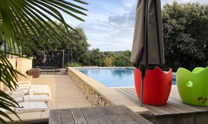 Argelliers Villa | Villa 180 m2 on 1400 m2 closed, air conditioning, quiet 5x10 pool, near Montpellier