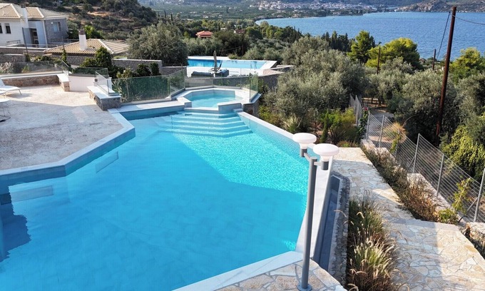Melissopetra Villa | Villa Arian with great sea view, great pool and 6 minutes walk from the beach