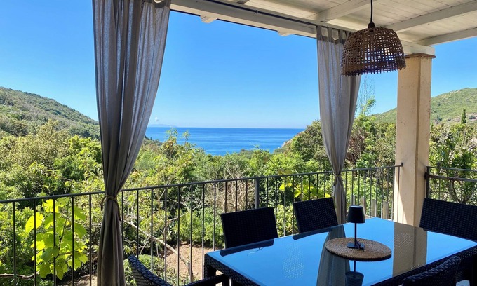 Rio nell'Elba Apartment | Villa at Peri - Two 5 beds with covered terrace SEAVIEW
