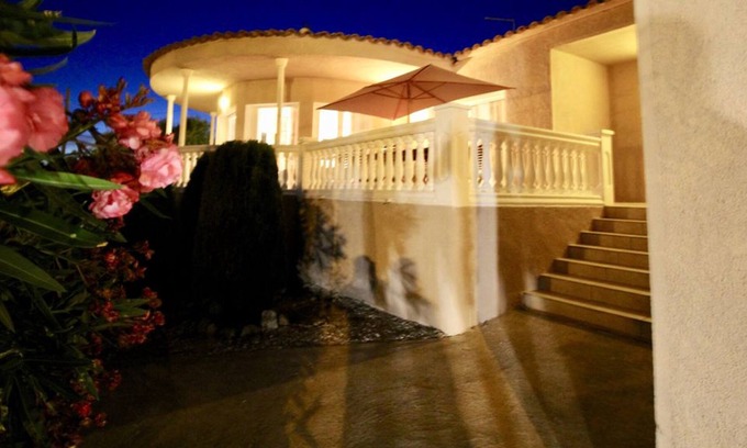Pau Villa | Villa Bella beautifully situated with an olive grove overlooking the beach and sea