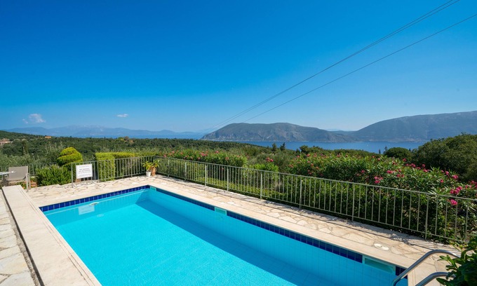 Markoulata Villa | Villa Cypress luxury private 3 bed 3 bath air conditioned villa near Fiscardo