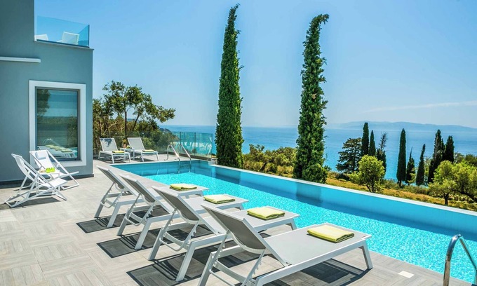 Vlachata Villa | Villa Della Luna - Idyllic Setting with Breathtaking Sea Views & Large Terrace