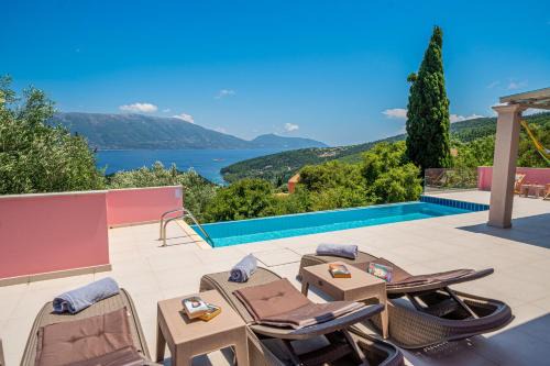 Tselendata Villa | Villa Helios Sea View & Private Pool near Fiskardo