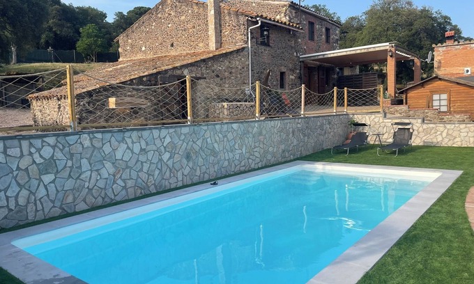 Macanet de la Selva Villa | Villa 'Masia Can Vilar' with Mountain View, Private Pool and Wi-Fi