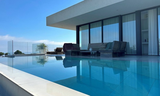 Sa Riera Villa | Villa with spectacular sea views. Infinity pool. Lift.Wifi. A/C.