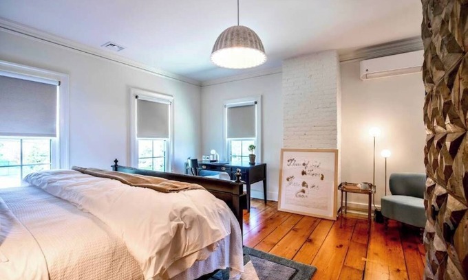 Town of Southold Town Bed & Breakfast | Vine + Sand-Southold, NY'S Newest B&B-Room 2-King Bed and Ensuite Bathroom With Rain Shower
