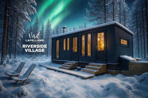 Kolari Ski Chalet | Visit Lapelland - Riverside Village with a Nature View, Fireplace, Sauna, Kitchen