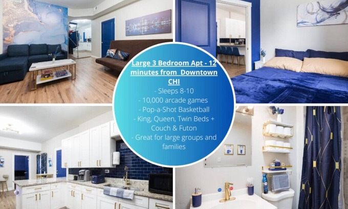 Brighton Park Apartment | W Pershing · Large Chicago Apt 3 Bed | 12 Min Downtown | Arcade