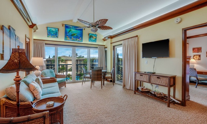 Wailua Condo | Waipouli Beach Resort C402 Top Floor 2 Bedroom Ocean & Pool View Suite with AC!