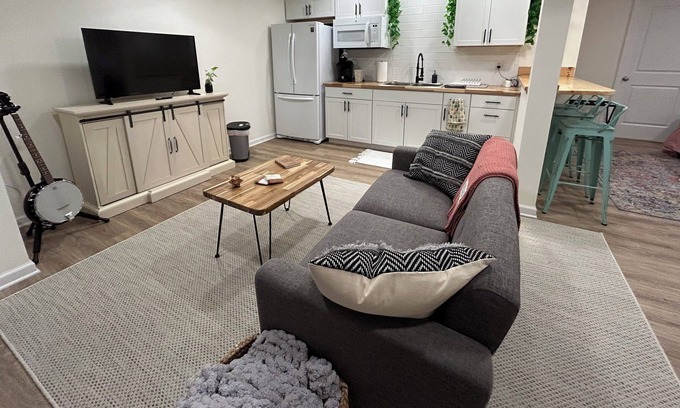 Willow Street Apartment | Walk-out basement studio of new townhome on outskirts of Lancaster city