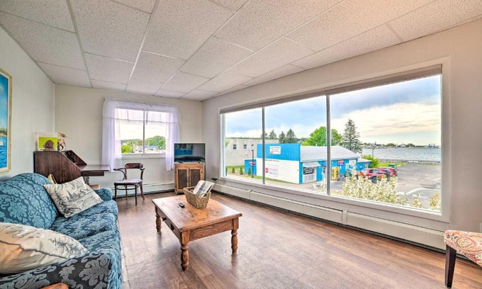 St Ignace Apartment | Walkable St Ignace Condo with Lake Huron Views