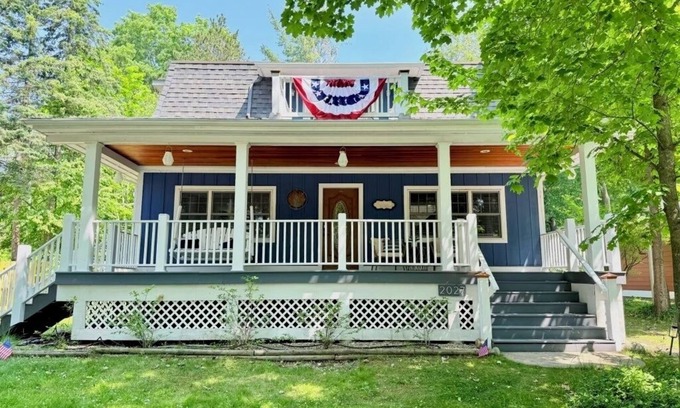 Walloon Lake House | Walloon Lake Hideaway - Spacious Retreat, Steps to Lake Access, Dining & Village