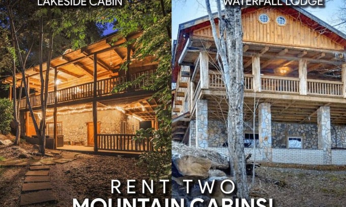 Mars Hill Cabin | Waterfall Lodge - Huge Mountain Lodge w/ Hot Tub