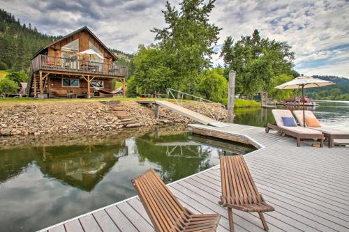 St. Maries House | Waterfront Cabin with 2 Boat Docks and Mtn Views!
