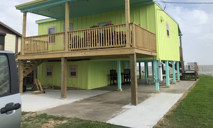 Palacios House | Waterfront house is ready to rent with a great pier, and green fishing light!!