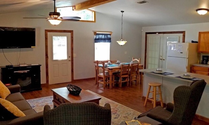 Broken Bow Cabin | Wild Blue Yonder Cabin With Extra Studio Room, Hot Tub, Fire Pit in the Back Yard by Redawning