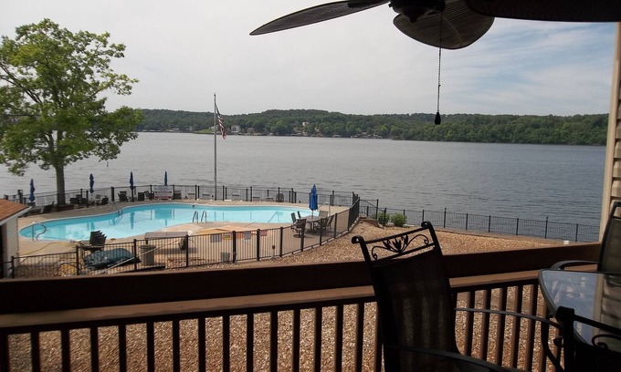 Lake Ozark Condo | WOW! Amazing View of Main Channel & Pool! Only 5 Steps In! Electric Grill!