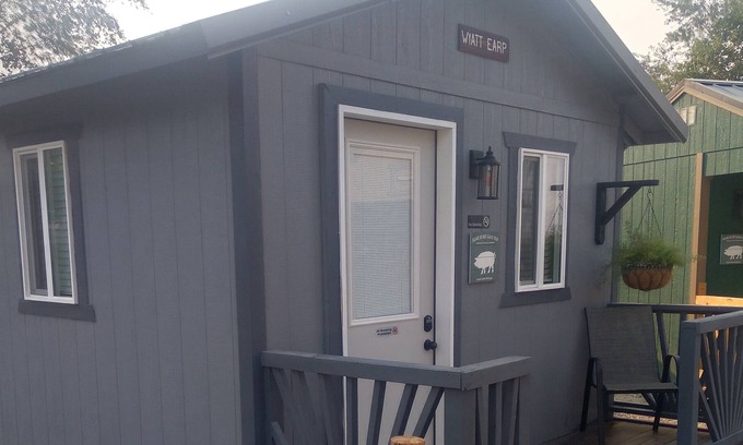 Imlay Cabin | Wyatt Earp, has a queen bed, and has it's own bathroom.