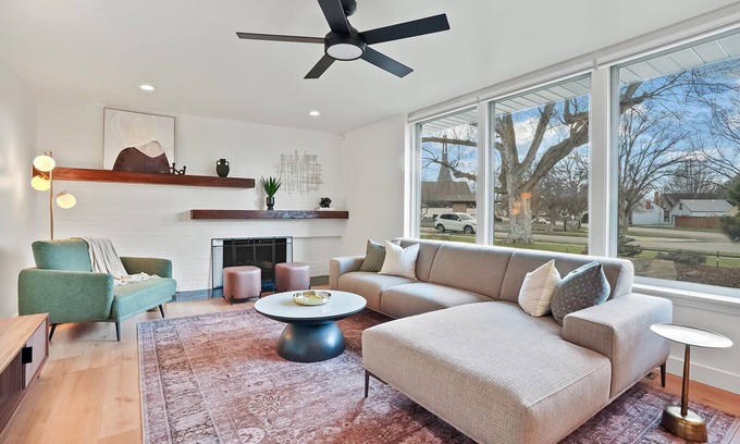 North End House | Yard w/fire pit & grill, king bed, light filled