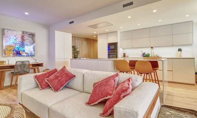 Vallpineda Apartment | Your comfortable home away from home w/parking. 5 min walking from beach & town