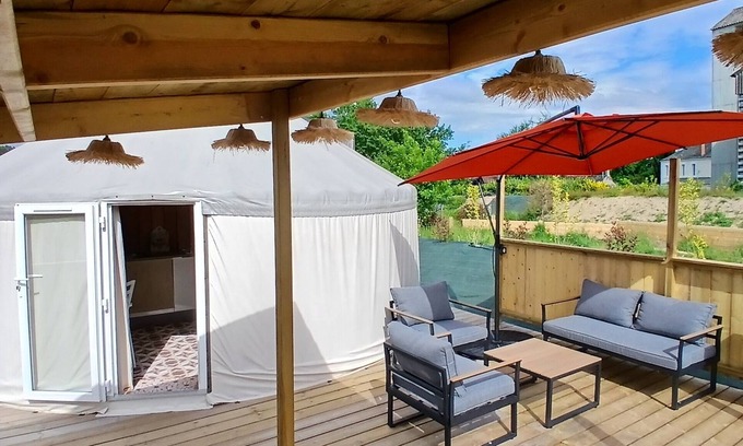 Clermont-Creans RV Rental | Yurt-Terracotta -Comfort-Ensuite with Bath-No view