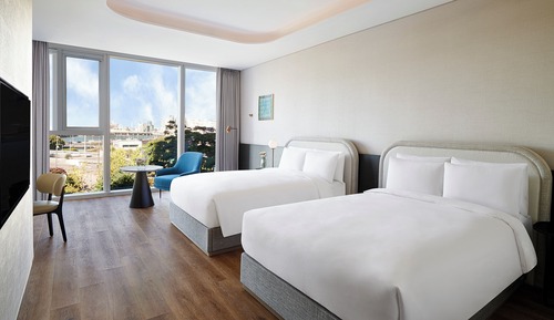 Family Twin Room, 2 Double Beds, River View (located at 3rd floor)