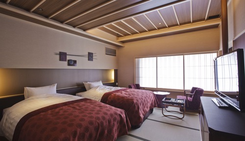 [KAROI Standard floor]  Japanese Style Twin Bed with Open Air Bath, Non Smoking