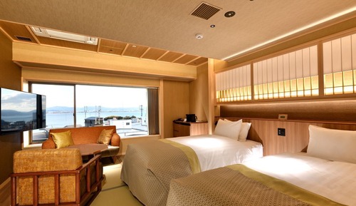 [KAROI Luxury floor] Japanese Style with Open Air Bath, Twin Beds, Non Smoking