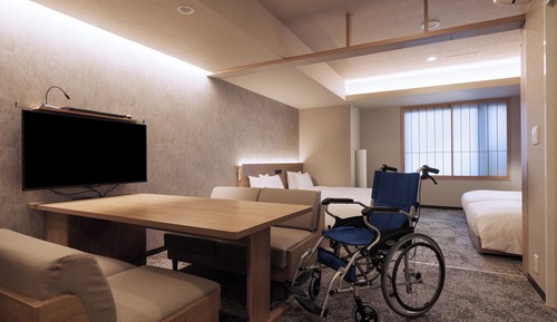 Accessible One-Bedroom Apartment (4 Single-Beds) Non-smoking