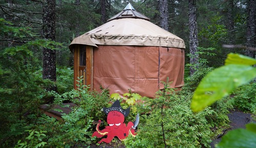 Queen Yurt, Shared Bathroom, Octopus Sea Palace, Yurt Village Location