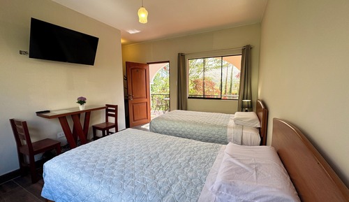 Comfort Double Room, Multiple Beds, Terrace, Pool View