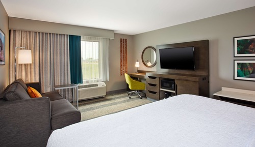 Room, 1 King Bed with Sofa bed, Refrigerator & Microwave