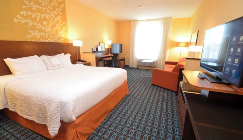 Suite, 1 King Bed with Sofa bed (Hearing Accessible)