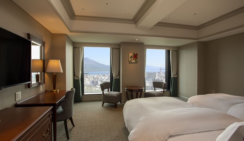 Grand Twin, Mt. Sakurajima View, Non Smoking (No Extra Bed)