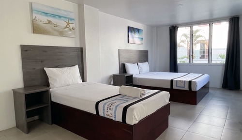 Family Double Room, Multiple Beds, Private Bathroom, Pool View