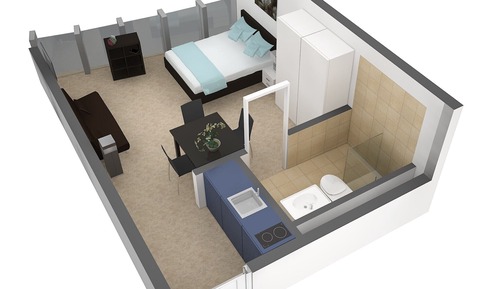 Studio, Accessible, Kitchen