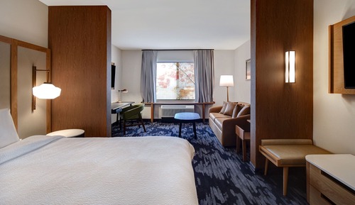 Suite, 1 King Bed with Sofa bed (Mobility/Hearing Access, Roll-In Shwr)