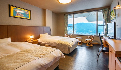 Western Style Twin Room, TOBISHIMAKAN, Mountain-side