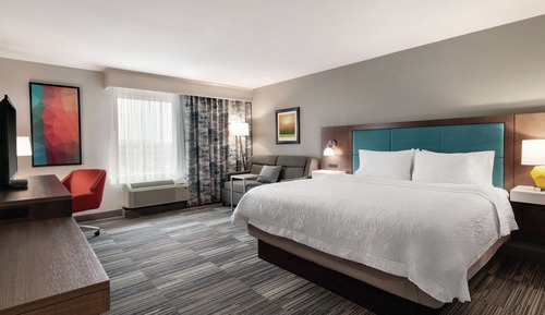 Room, 1 King Bed with Sofa bed, Refrigerator & Microwave