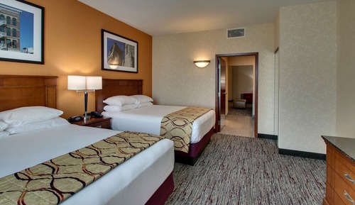 Suite, 2 Queen Beds, Accessible, Refrigerator & Microwave (Sofabed, 2 Rooms, Roll in Shower)