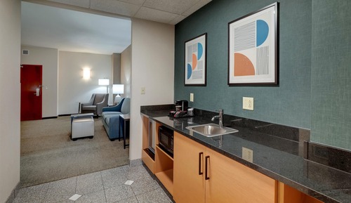 Suite, 2 Queen Beds, Accessible, Refrigerator & Microwave (Sofabed, 2 Rooms, Roll in Shower)
