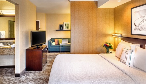 Suite, 1 King Bed with Sofa bed (Mobility/Hearing Access, Roll-In Shwr)