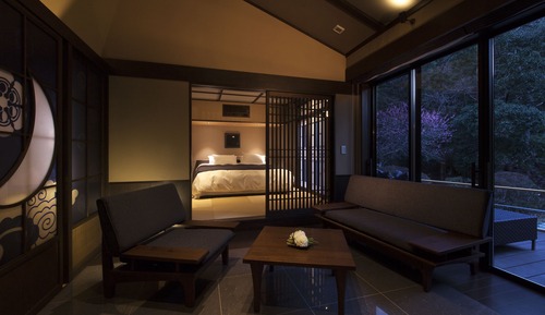 Japanese Western Style Room with Private Open-air Bath (Double or Twin, Run of the House)