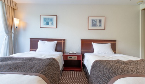 [Non-smoking] Western Style Room Deluxe Twin (Mt. Fuji view) Half-board plan Japanese French Dinner