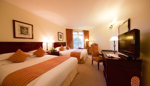 Family Room, 2 Queen Beds, Non Smoking, Pool View