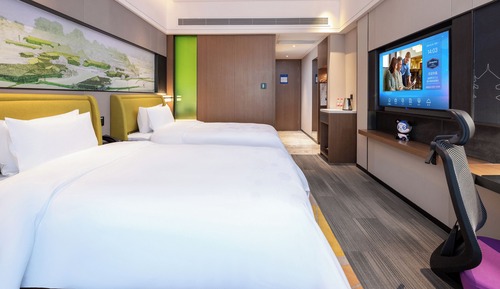 Comfort Twin Room, 2 Double Beds, Private Bathroom, Courtyard View
