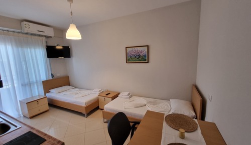 Economy Studio, 2 Twin Beds, Balcony, Partial Sea View