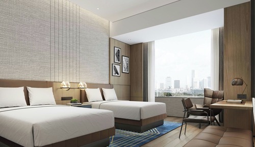 Standard Room, 2 Double Beds, City View