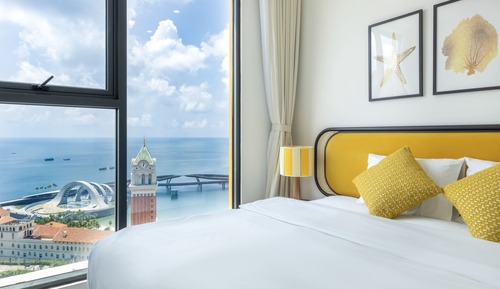 Panoramic Apartment, Balcony, Beach View