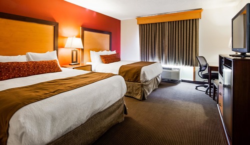 Standard Room, 2 Queen Beds, Non Smoking, Refrigerator & Microwave